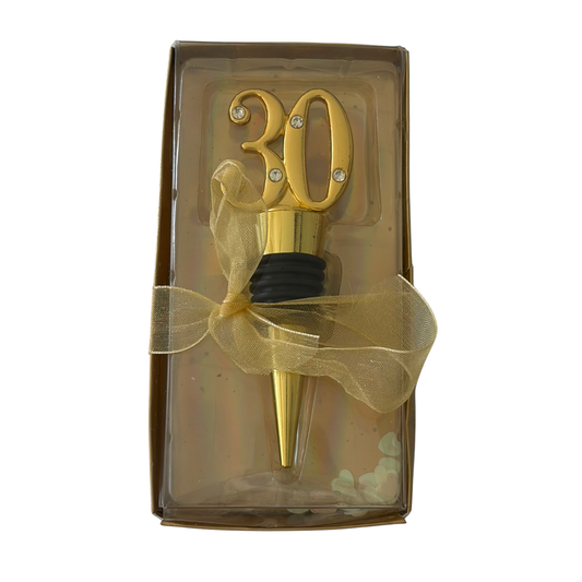 30th Birthday Gold-Tone Wine Stop – Milestone Keepsake- Add on