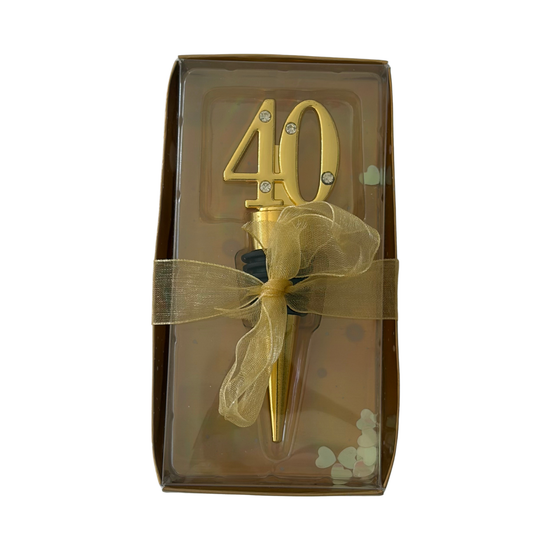 40th Birthday Gold-Tone Wine Stop – Milestone Keepsake- Add on