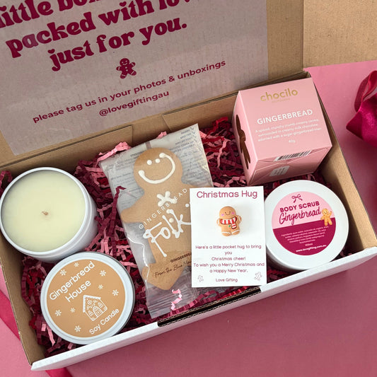 Gingerbread Wishes festive Christmas gift box beautifully packaged and ready for gifting in Australia
