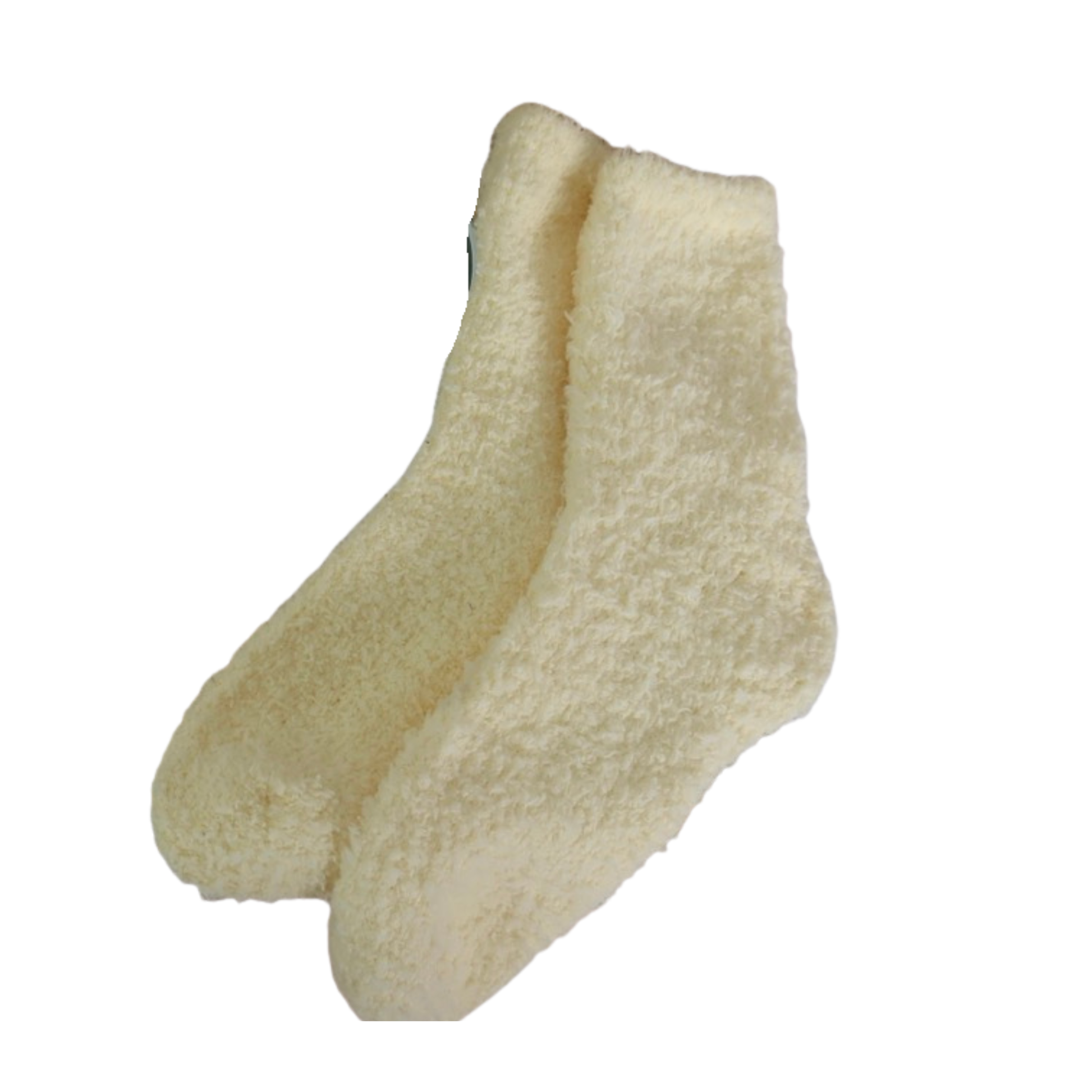 Yellow fluffy bed socks 