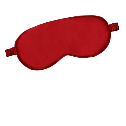 Red sleep mask on a white background